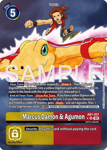 Marcus Damon & Agumon [AD1-021] (Alternate Art) [Advanced Booster Digimon Generation] - Destination Retro