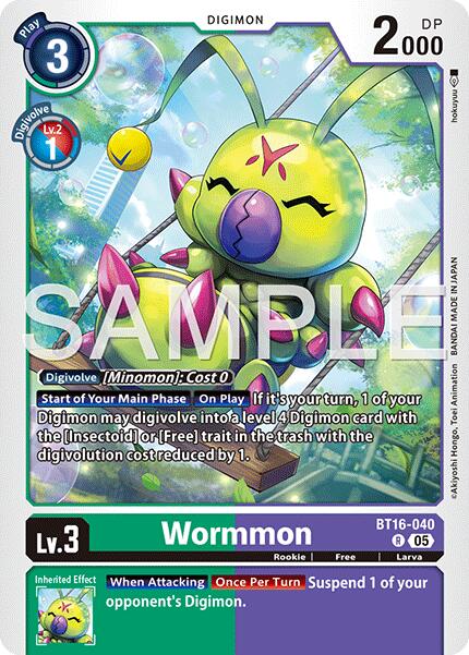 Wormmon [BT16-040] - BT16-040 (Reprint) [Advanced Booster Digimon Generation] - Destination Retro