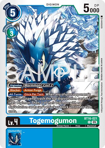 Togemogumon [BT16-021] (Foil Reprint) [Advanced Booster Digimon Generation] - Destination Retro