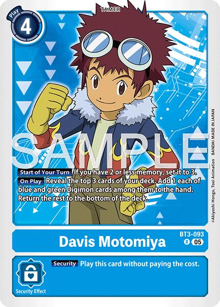 Davis Motomiya [BT3-093] (Reprint) [Advanced Booster Digimon Generation] - Destination Retro