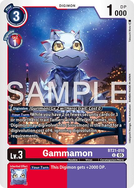Gammamon [BT21-010] (Foil Reprint) [Advanced Booster Digimon Generation] - Destination Retro