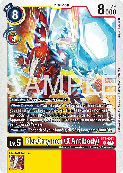RizeGreymon [BT9-041] (X Antibody) (Reprint) [Advanced Booster Digimon Generation] - Destination Retro