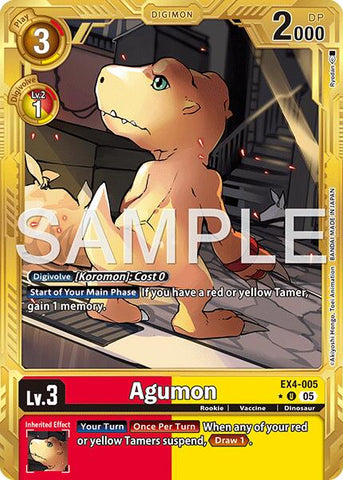 Agumon [EX4-005] - EX4-005 (Gold Border) [Advanced Booster Digimon Generation] - Destination Retro