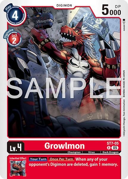 Growlmon [ST7-05] (Reprint) [Advanced Booster Digimon Generation] - Destination Retro