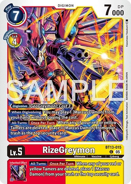 RizeGreymon [BT13-015] (Foil Reprint) [Advanced Booster Digimon Generation] - Destination Retro