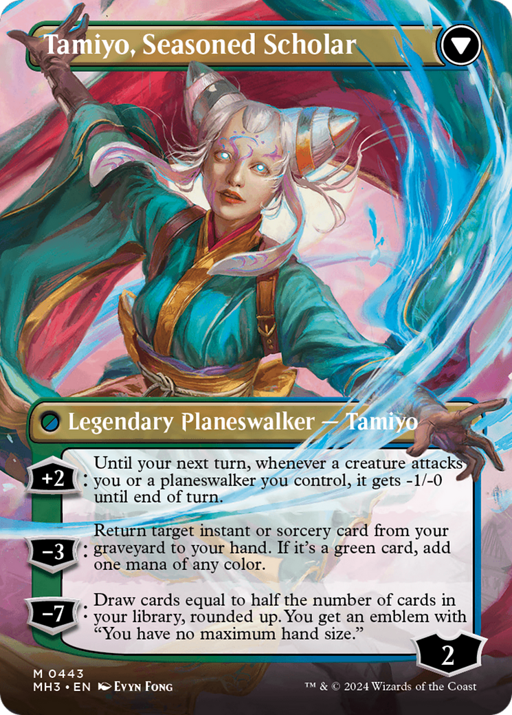 Tamiyo, Inquisitive Student // Tamiyo, Seasoned Scholar (Borderless) [Modern Horizons 3] - Destination Retro