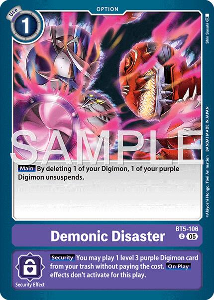 Demonic Disaster [BT5-106] (Foil Reprint) [Advanced Booster Digimon Generation] - Destination Retro