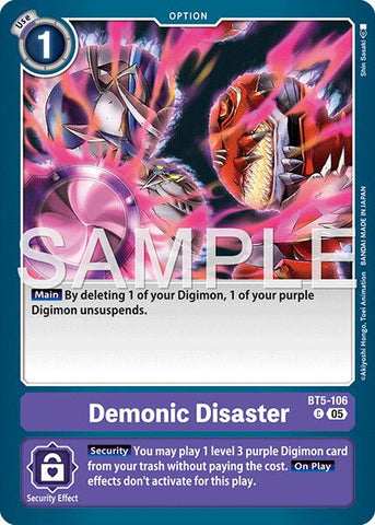 Demonic Disaster [BT5-106] (Foil Reprint) [Advanced Booster Digimon Generation] - Destination Retro