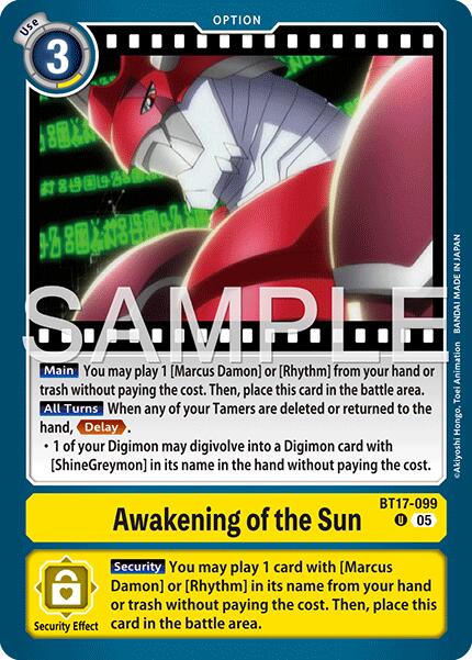 Awakening of the Sun [BT17-099] (Foil Reprint) [Advanced Booster Digimon Generation] - Destination Retro