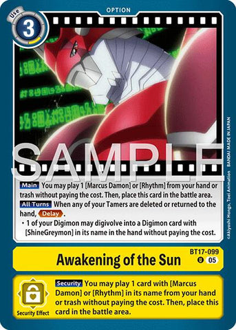 Awakening of the Sun [BT17-099] (Foil Reprint) [Advanced Booster Digimon Generation] - Destination Retro