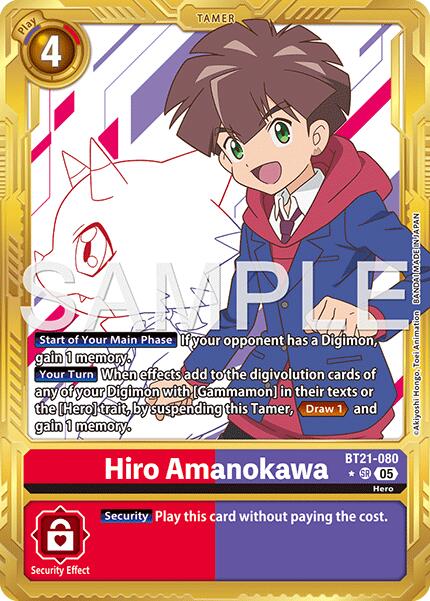 Hiro Amanokawa [BT21-080] (Gold Border) [Advanced Booster Digimon Generation] - Destination Retro