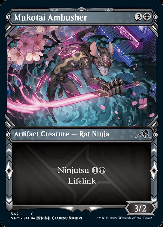 Mukotai Ambusher (Showcase Ninja) [Kamigawa: Neon Dynasty] - Destination Retro