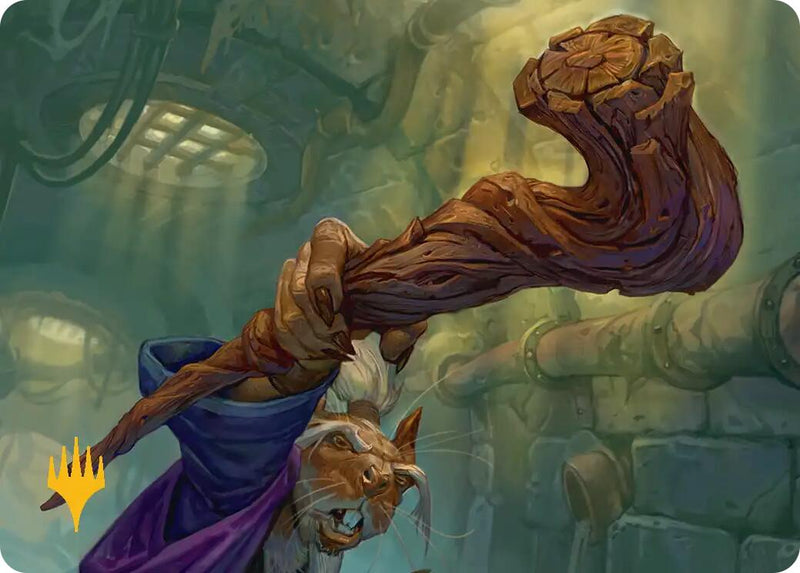 Wooden Cane Art Card (Gold-Stamped) [Teenage Mutant Ninja Turtles Art Series] - Destination Retro