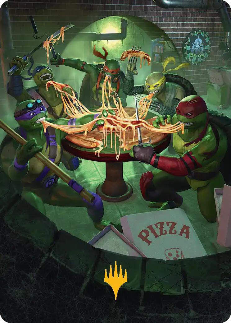 Food Chain Art Card (Gold-Stamped) [Teenage Mutant Ninja Turtles Art Series] - Destination Retro