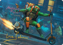 Michelangelo, On the Scene Art Card (Gold-Stamped Signature) [Teenage Mutant Ninja Turtles Art Series] - Destination Retro
