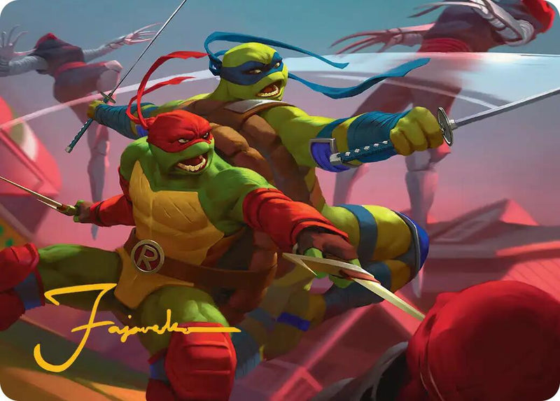 Raph & Leo, Sibling Rivals Art Card (Gold-Stamped Signature) [Teenage Mutant Ninja Turtles Art Series] - Destination Retro