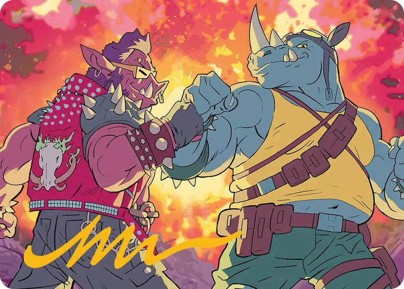 Bebop & Rocksteady Art Card (Gold-Stamped Signature) [Teenage Mutant Ninja Turtles Art Series] - Destination Retro