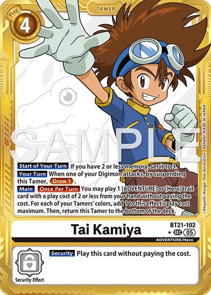 Tai Kamiya [BT21-102] (Gold Border) [Advanced Booster Digimon Generation] - Destination Retro