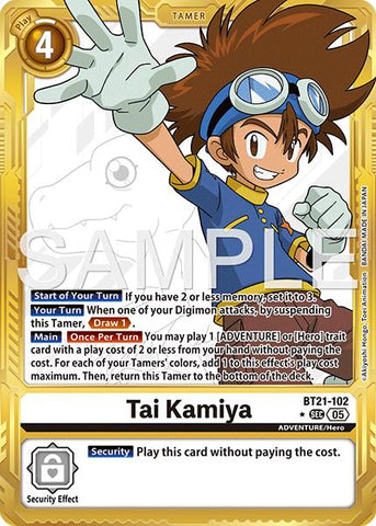 Tai Kamiya [BT21-102] (Gold Border) [Advanced Booster Digimon Generation] - Destination Retro
