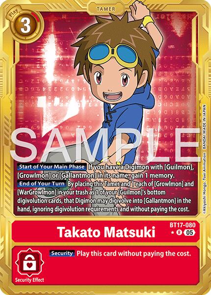 Takato Matsuki [BT17-080] (Gold Border) [Advanced Booster Digimon Generation] - Destination Retro