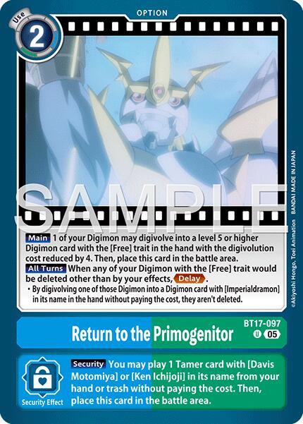 Return to the Primogenitor [BT17-097] (Foil Reprint) [Advanced Booster Digimon Generation] - Destination Retro