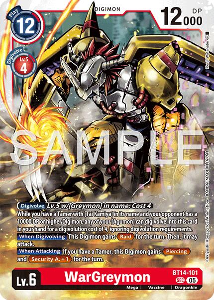 WarGreymon [BT14-101] (Reprint) [Advanced Booster Digimon Generation] - Destination Retro