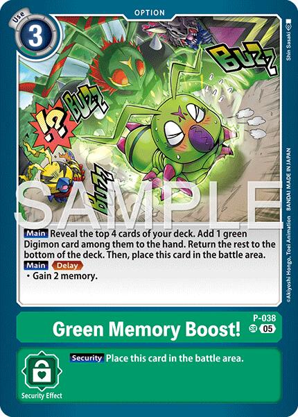 Green Memory Boost! [P-038] (Reprint) [Advanced Booster Digimon Generation] - Destination Retro