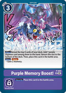 Purple Memory Boost! [P-040] (Reprint) [Advanced Booster Digimon Generation] - Destination Retro