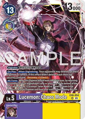Lucemon: Chaos Mode [EX6-054] (Reprint) [Advanced Booster Digimon Generation] - Destination Retro