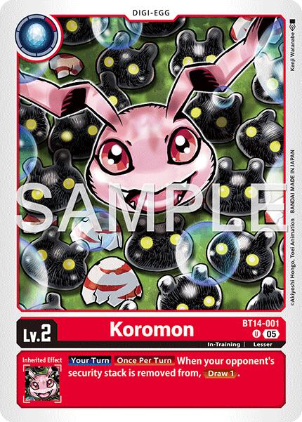 Koromon [BT14-001] - BT14-001 (Reprint) [Advanced Booster Digimon Generation] - Destination Retro
