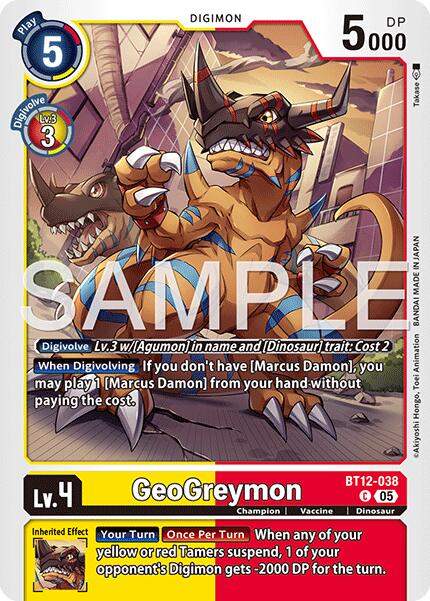 GeoGreymon [BT12-038] - BT12-038 (Reprint) [Advanced Booster Digimon Generation] - Destination Retro