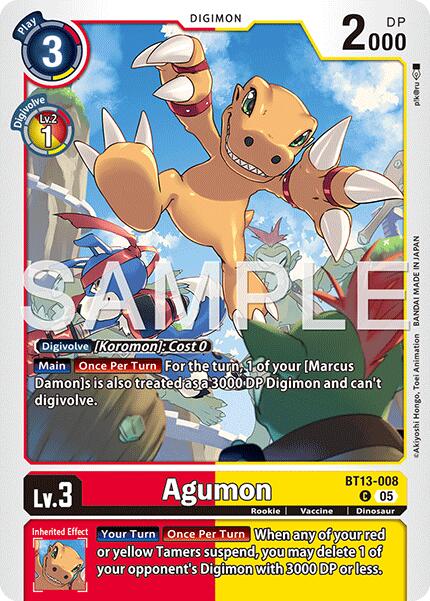 Agumon [BT13-008] - BT13-008 (Reprint) [Advanced Booster Digimon Generation] - Destination Retro