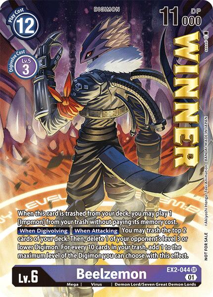 Beelzemon [EX2-044] (Cup Store Winner) [Starter Deck: Beelzemon Advanced Deck Set Pre-Release Cards] - Destination Retro