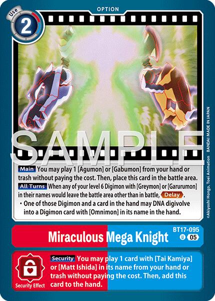 Miraculous Mega Knight [BT17-095] (Reprint) [Advanced Booster Digimon Generation] - Destination Retro