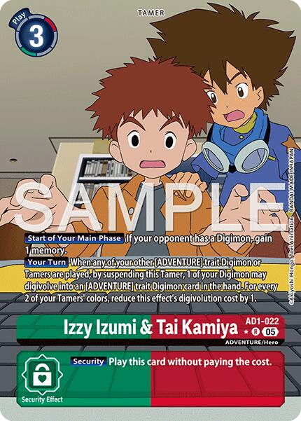 Izzy Izumi & Tai Kamiya [AD1-022] (Alternate Art) [Advanced Booster Digimon Generation] - Destination Retro