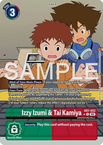 Izzy Izumi & Tai Kamiya [AD1-022] (Alternate Art) [Advanced Booster Digimon Generation] - Destination Retro