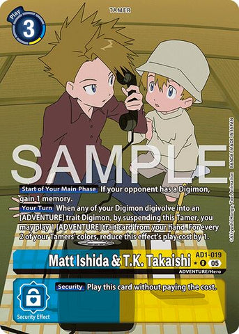 Matt Ishida & T.K. Takaishi [AD1-019] (Alternate Art) [Advanced Booster Digimon Generation] - Destination Retro