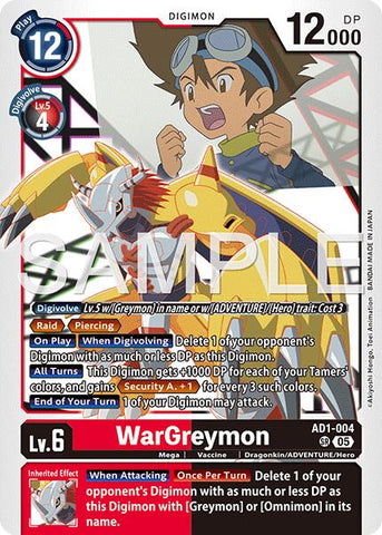 WarGreymon [AD1-004] [Advanced Booster Digimon Generation] - Destination Retro