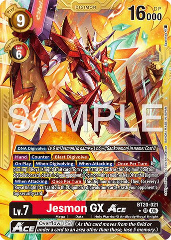 Jesmon GX ACE [BT20-021] (Gold Border) [Advanced Booster Digimon Generation] - Destination Retro