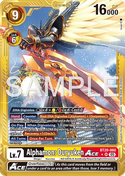 Alphamon: Ouryuken ACE [BT20-060] (Gold Border) [Advanced Booster Digimon Generation] - Destination Retro