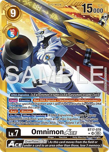 Omnimon ACE [BT17-078] (Gold Border) [Advanced Booster Digimon Generation] - Destination Retro