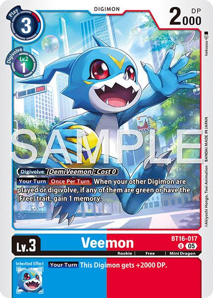 Veemon [BT16-017] (Reprint) [Advanced Booster Digimon Generation] - Destination Retro