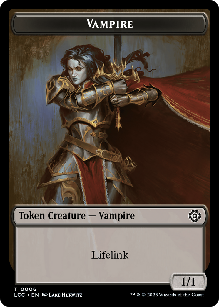 Vampire (0006) // Vampire Demon Double-Sided Token [The Lost Caverns of Ixalan Commander Tokens] - Destination Retro