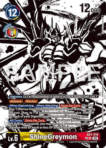 ShineGreymon [AD1-016] (SP) [Advanced Booster Digimon Generation] - Destination Retro