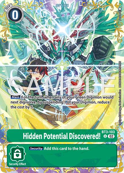Hidden Potential Discovered! [BT3-103] (Alternate Art) [Dual Revolution] - Destination Retro