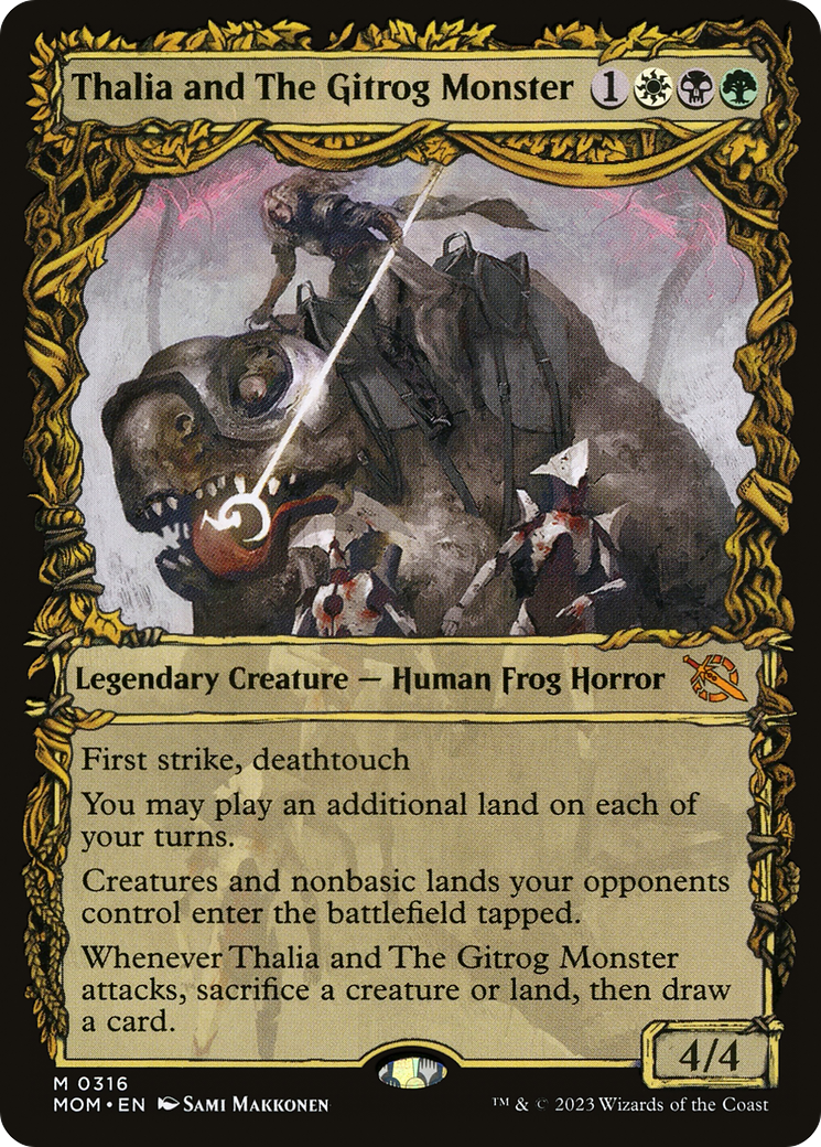 Thalia and The Gitrog Monster (Showcase Planar Booster Fun) [March of the Machine] - Destination Retro