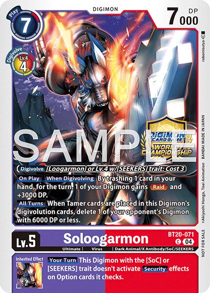 Soloogarmon [BT20-071] (Championship 25-26 Finals Season 2) [Release Special Booster Ver.2.5 Promos] - Destination Retro