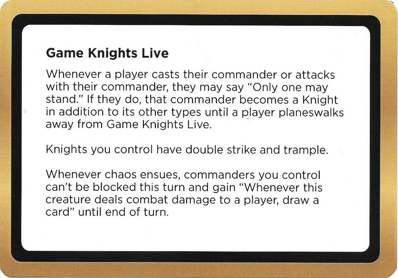 Game Knights Live (Black Lotus Unknown Planechase) [Oversize Cards] - Destination Retro