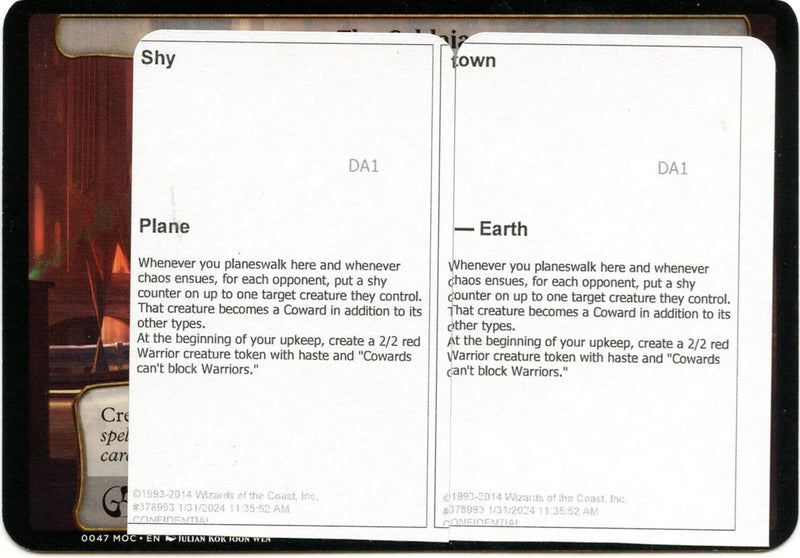 Shy Town (Black Lotus Unknown Planechase) [Oversize Cards] - Destination Retro