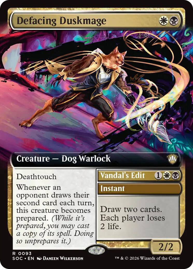 Defacing Duskmage (Extended Art) [Secrets of Strixhaven Commander] - Destination Retro